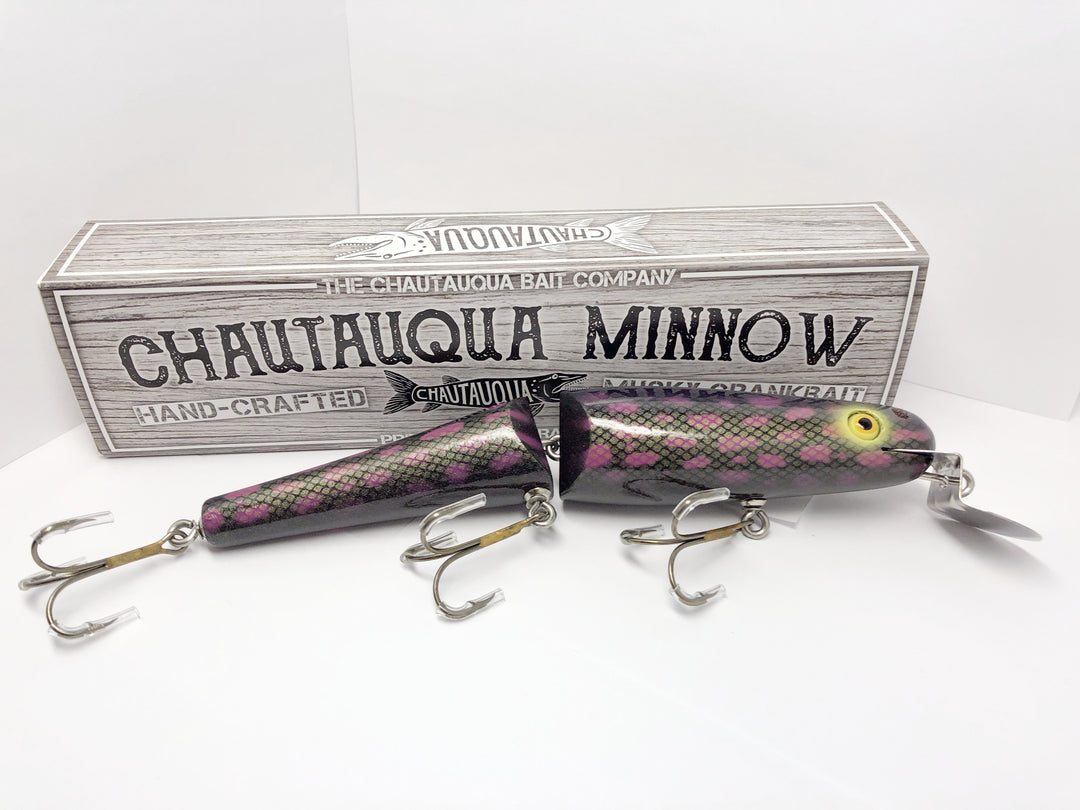 Jointed Chautauqua 8" Minnow Musky Lure Special Order Color "Blackberry"