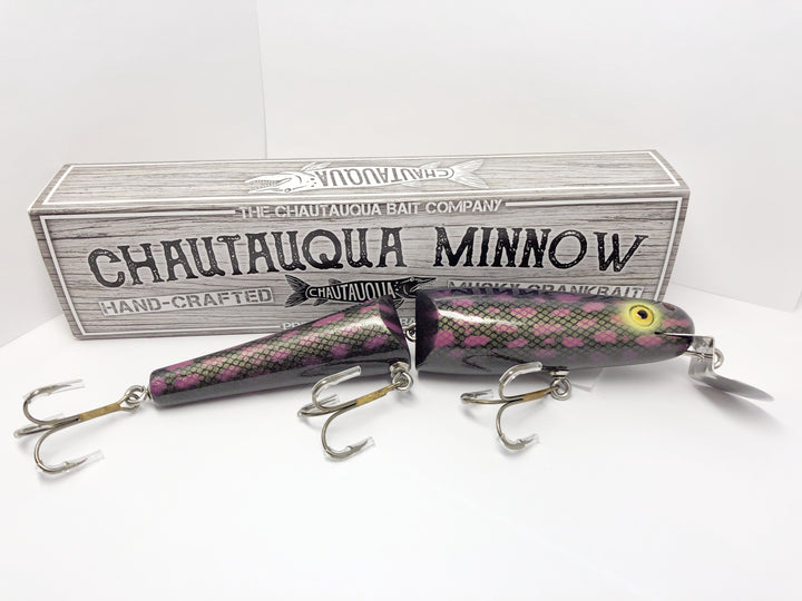 Jointed Chautauqua 8" Minnow Musky Lure Special Order Color "Blackberry"