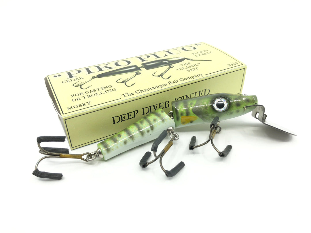 Jointed Chautauqua Piko Plug Lure Special Order Color "HD Green Perch"