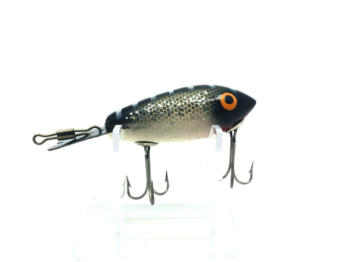 Wooden Bomber 400 Series 472 Black Back White Belly Silver Sparkle Color