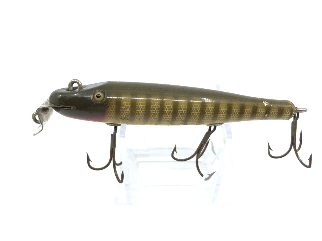 Vintage Creek Chub 700 Pikie Minnow Glass Eyes Double Line Tie Pikie Color Wooden Lure