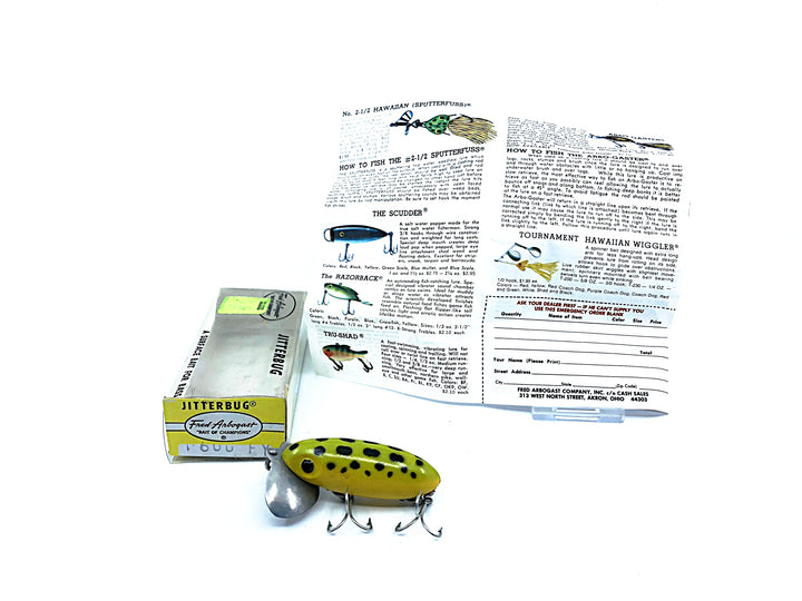 Arbogast Jitterbug Frog Color with Box and Paperwork