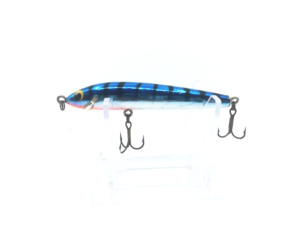 Bagley Minnow Blue Silver and Black Stripes Color