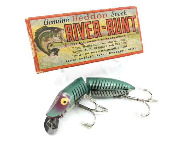 Heddon Jointed Floating River Runt 9430 XRG Green Shore Minnow Color with Box