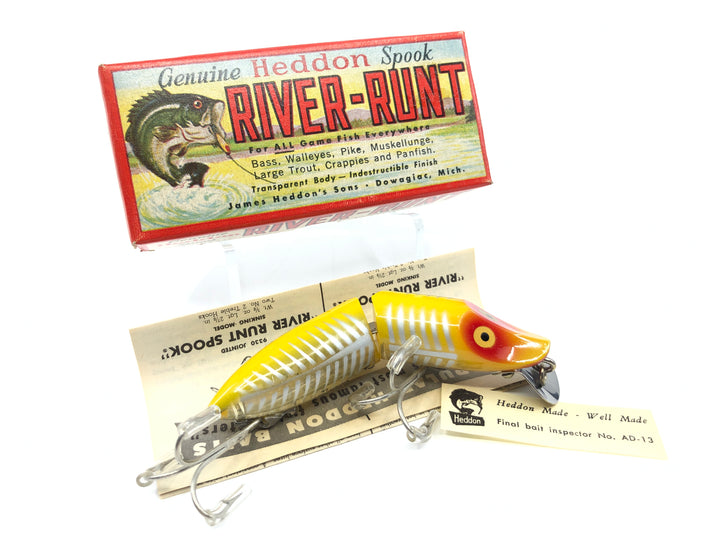 Heddon Jointed Floating River Runt 9430 XRY Yellow Shore Color with Box and Insert