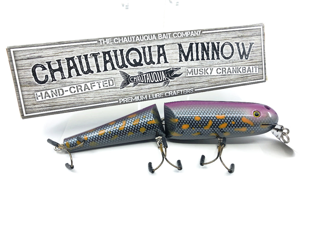 Jointed Chautauqua 8" Minnow Musky Lure Special Order Color "Orange Spot"