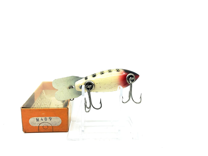 Vintage Wooden Bomber 489 Gold Metascale White Shad Color with Box