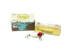 Arbogast Jitterbug White/Red Head Color with Box, Pressed-Eyed Model