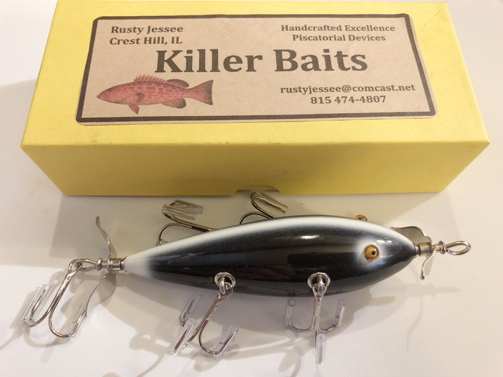 Rusty Jessee Killer Baits Five Hook Minnow in Black White Skunk Color 10/2013