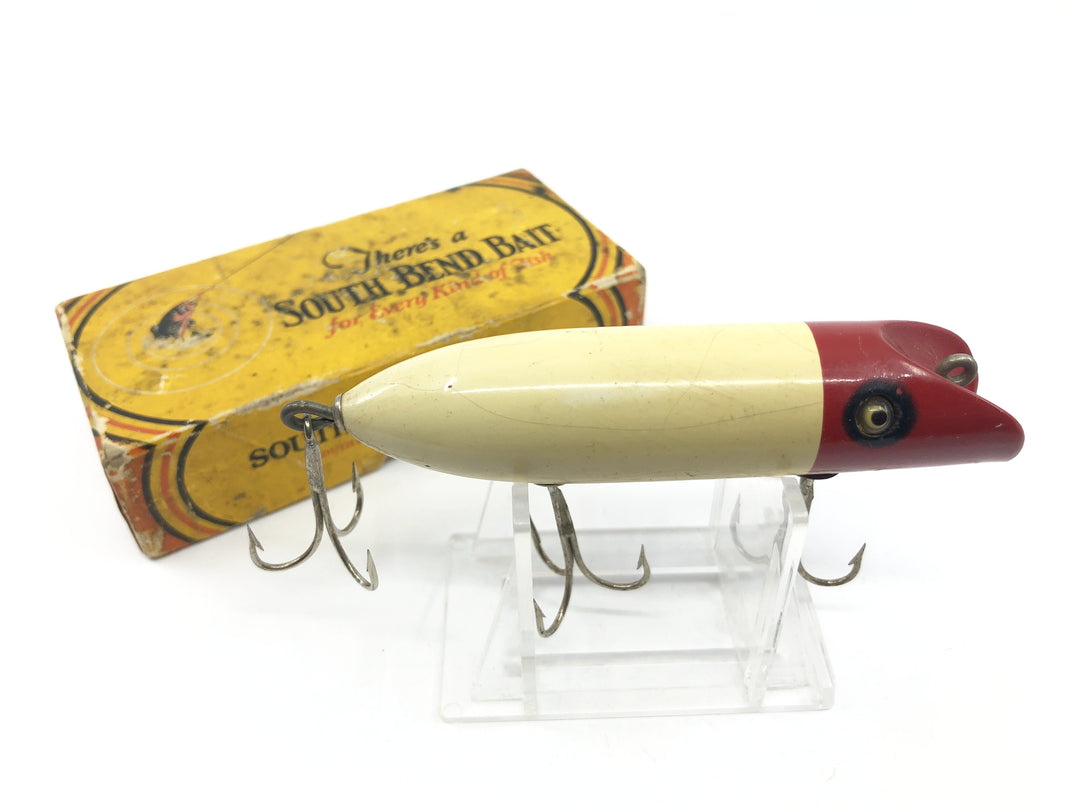 South Bend Bass Oreno 973 RW Glass Eyes Red and White Color with Box