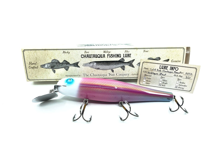 Solid Body Chautauqua 8" Minnow Musky Lure Bubblegum Blast Color