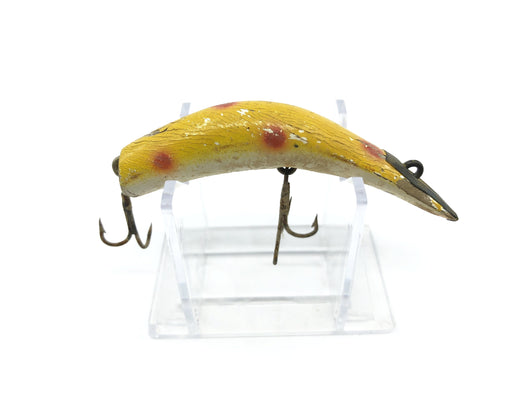 Vintage Wooden Kautzky Lazy Ike 3 Yellow Spotted Lure
