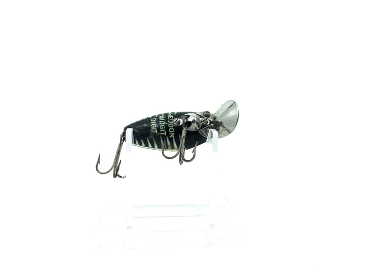 Heddon Midgit Digit River Runt Spook 9020 XBW Black Shore Minnow Color