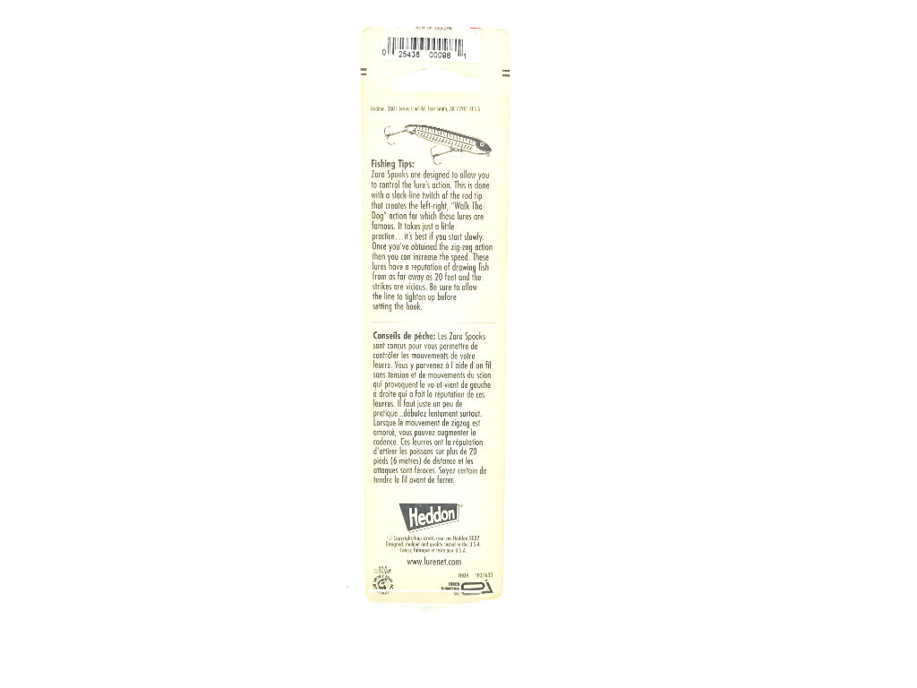 Heddon Original Zara Spook NP Nickel Plated Color New on Card