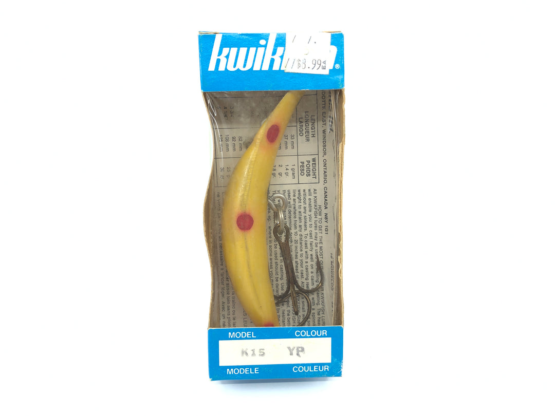 Kwikfish K15 YP Yellow Pearl Color New in Box Old Stock