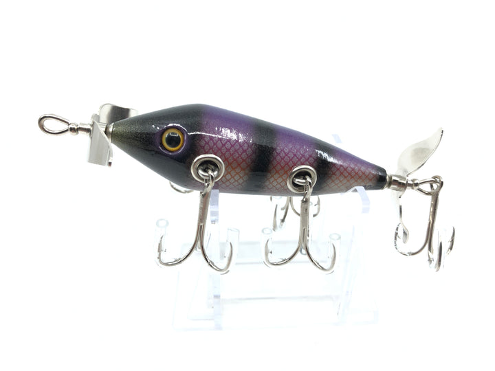 Chautauqua Special Order Wooden 5 Hook Minnow in Purple Bee Color