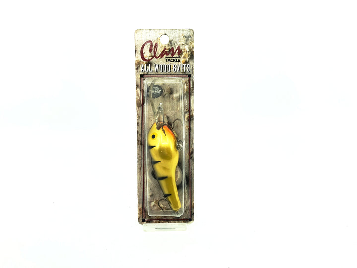 Class Tackle All Wood Baits Diving Guppy Yellow Perch Color New on Card