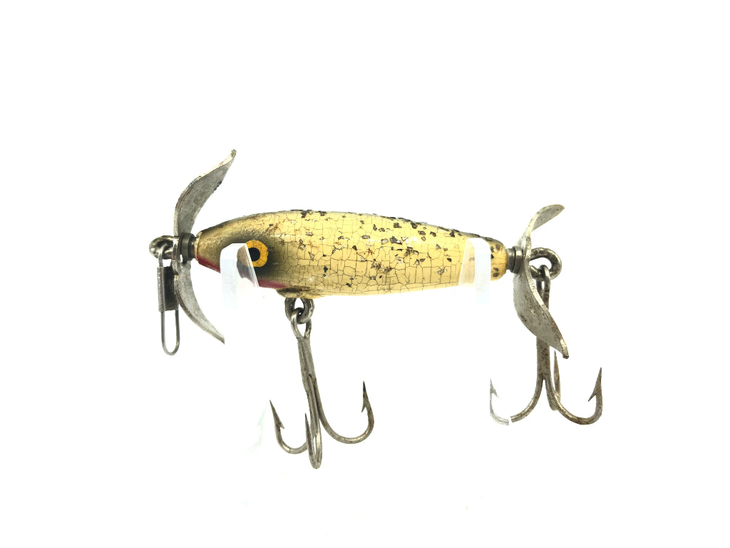 Vintage Eger Baits Baby Dillnger White Sparkles Grey Back