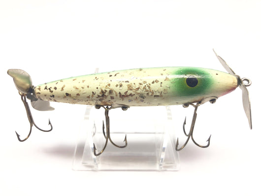 Wooden Torpedo Type Bait Green Silver Flash Color