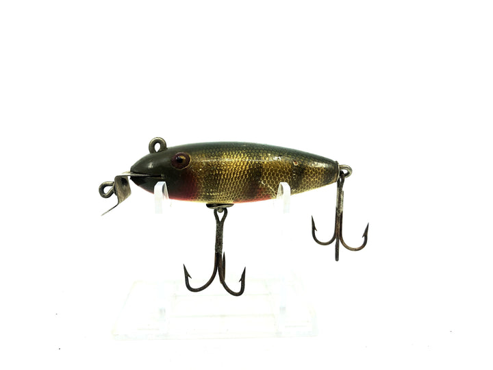 Creek Chub 200 Baby Wiggler in Perch Color 201 Wooden Lure Glass Eyes