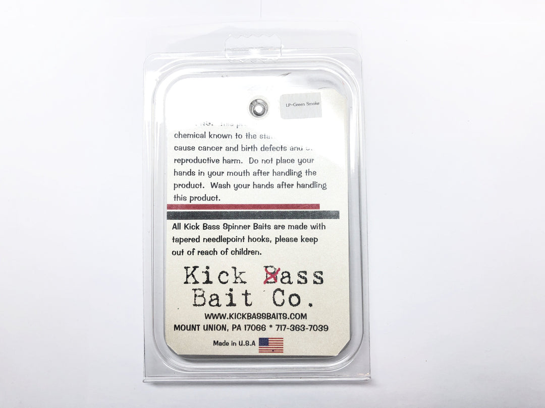 Kick Bass Bait Co 3/8 oz Spinnerbait in Green Smoke Color