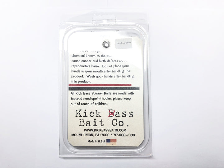 Kick Bass Bait Co 3/8 oz Spinnerbait in Green Smoke Color