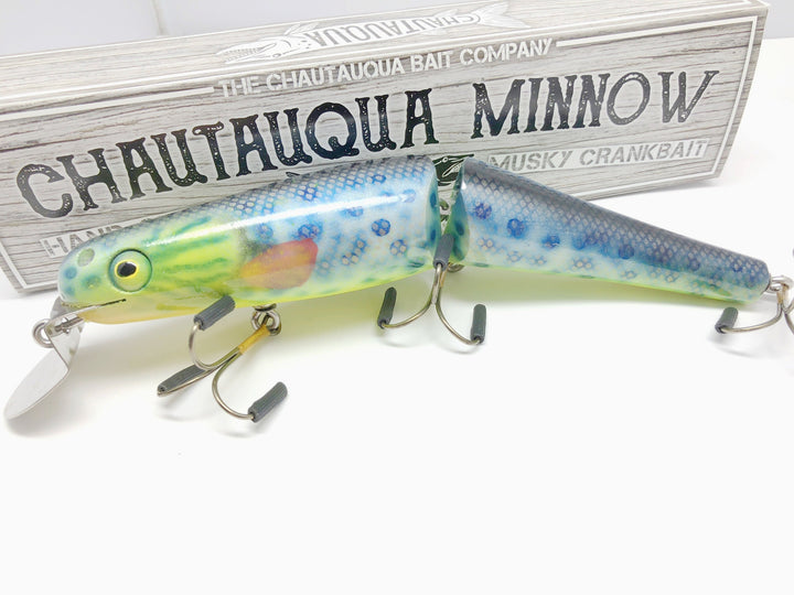 Jointed Chautauqua 8" Minnow Musky Lure Special Order Color "HD Blue Sunfish"