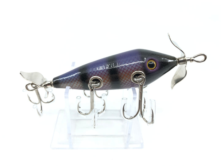 Chautauqua Special Order Wooden 5 Hook Minnow in Purple Bee Color