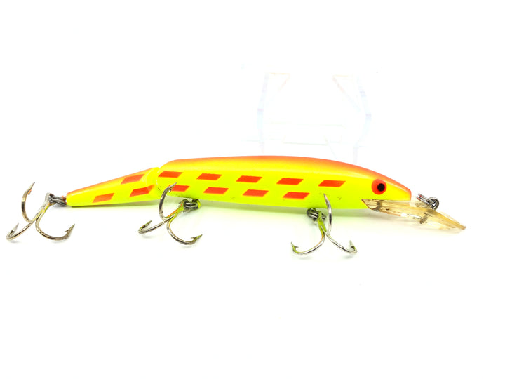 Rebel FTJ30SS Jointed Fastrac Minnow Color 92 Chartreuse Orange Back Orange Bars
