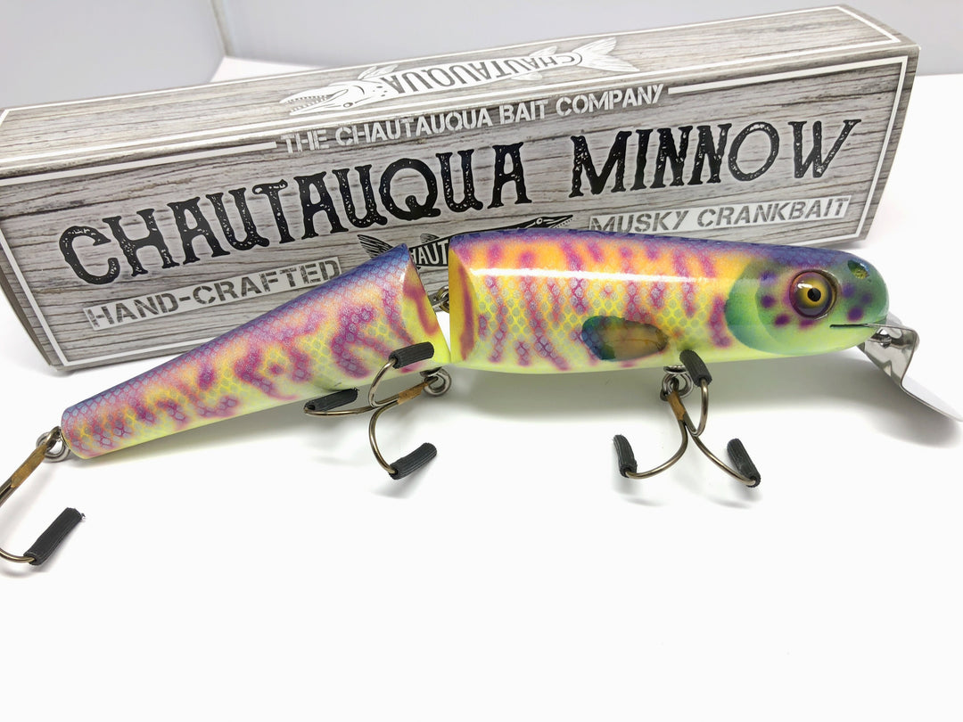 Jointed Chautauqua 8" Minnow Musky Lure Special Order Color "HD Tropic Flash"