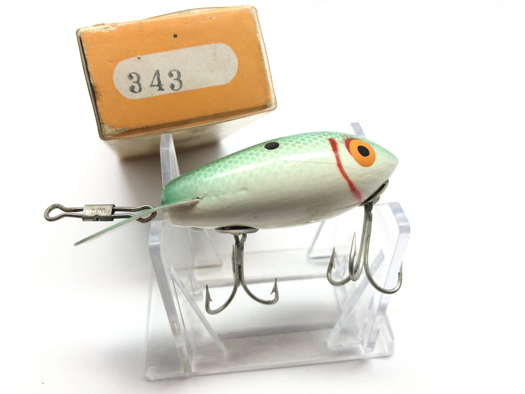 Vintage Wooden Bomber Lure in Box Green Shad Color 43