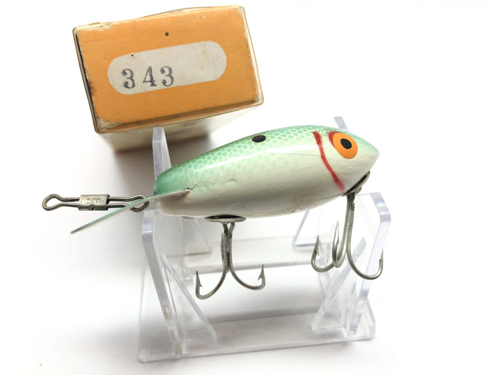 Vintage Wooden Bomber Lure in Box Green Shad Color 43