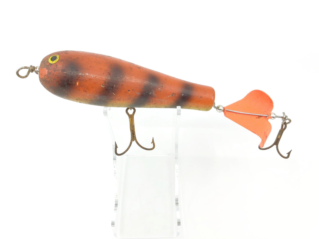 Unknown Topwater Musky Lure Orange and Black
