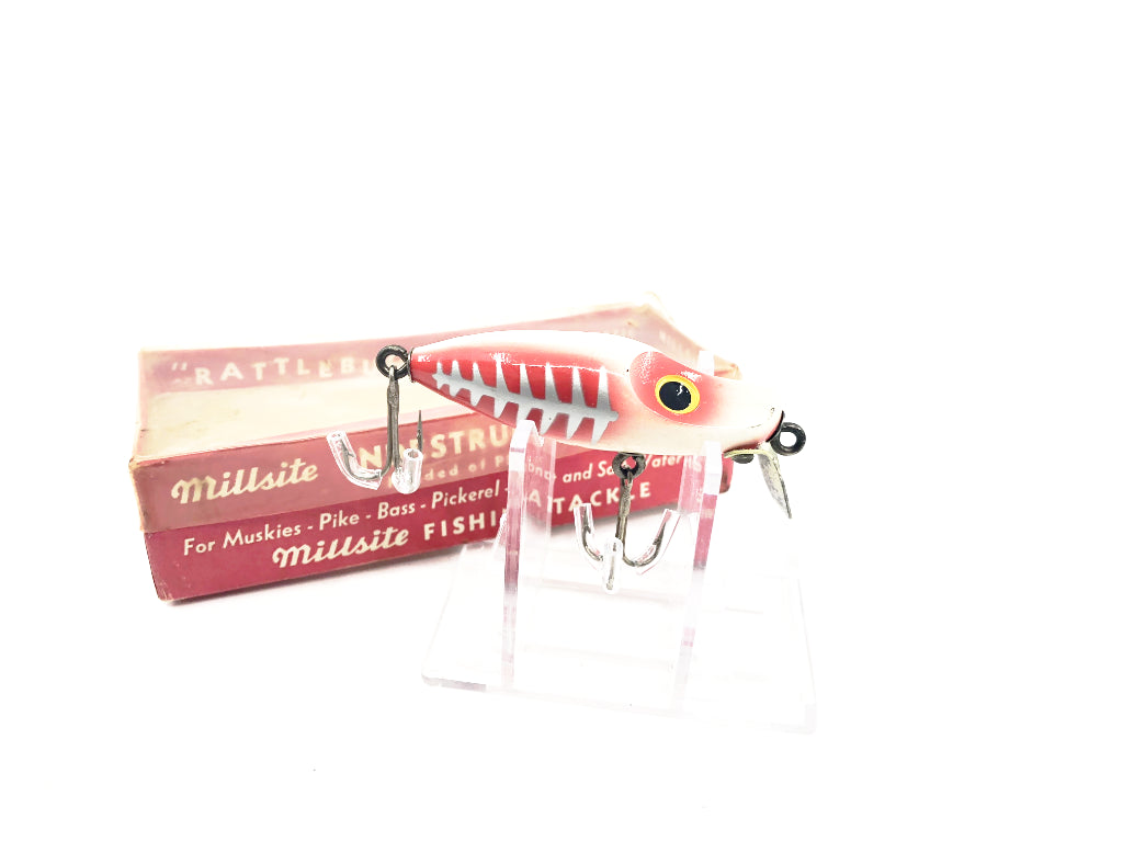 Millsite Baby Wig Wag Red and White Silver Rib Color with Box
