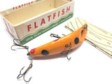 Helin Vintage Wooden Flatfish P8 LO Orange Dotted Color with Box and Paperwork
