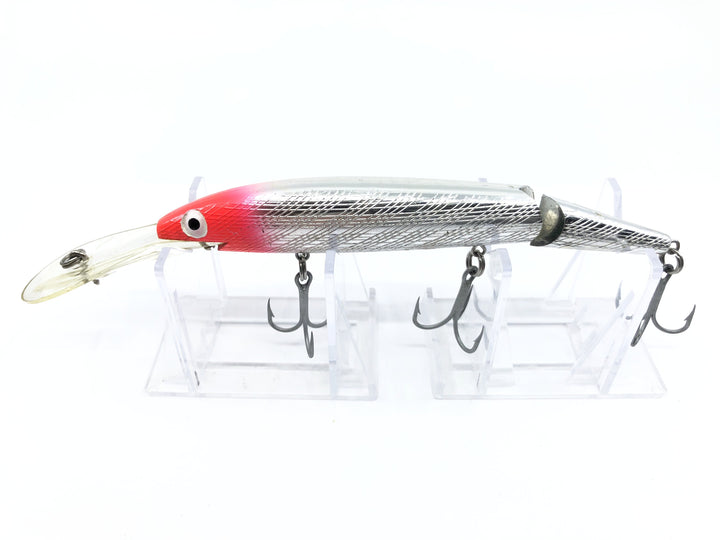 Vintage Rebel Spoonbill Jointed Minnow Silver Body Red Head Pattern