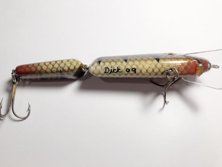 Dick Musky Lure Jointed Black Perch 2009 Signed by Dick