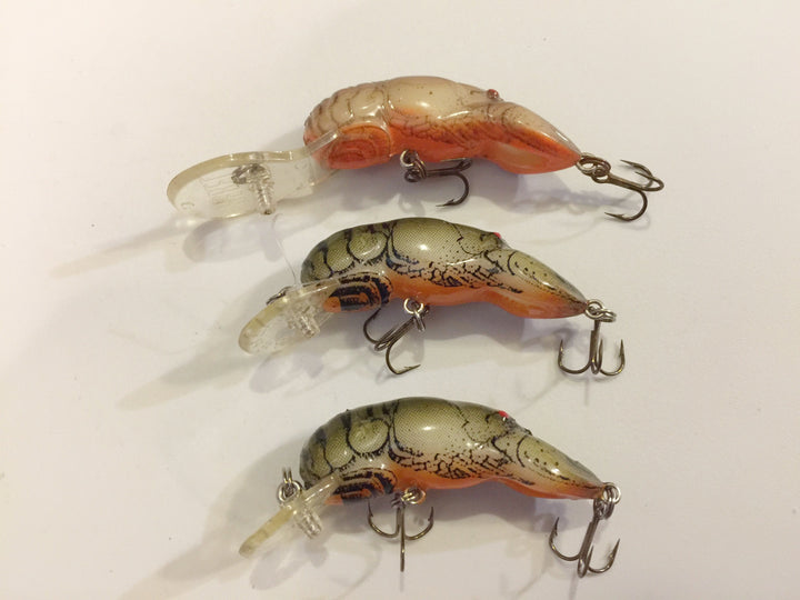 Rebel Tiny Crawfish Lures lot of 3