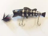 Vintage Buckeye Bug-N-Bass Lure Black Silver Ribs Raised Eye