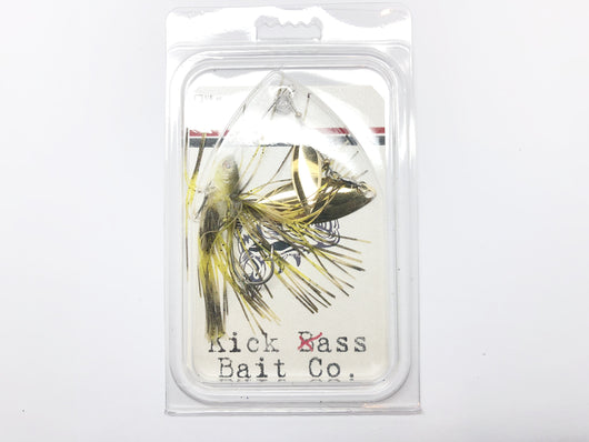 Kick Bass Bait Co 3/8 oz Spinnerbait in WL Yellow Perch Color
