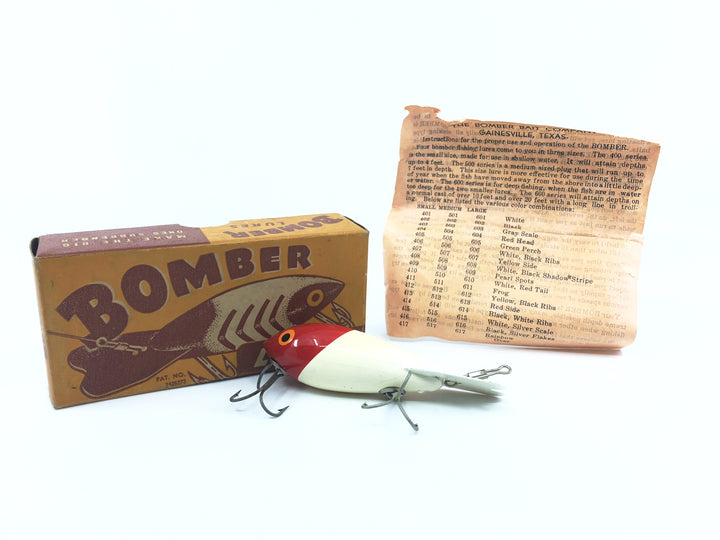Vintage Wooden Bomber 504 Red Head White Color with Older Two Piece Box