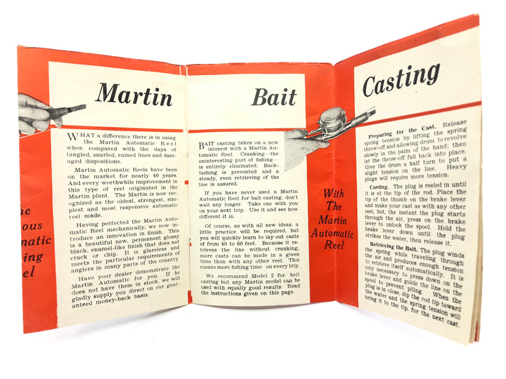 Martin Automatic Fishing Reels Pamphlet / Catalog