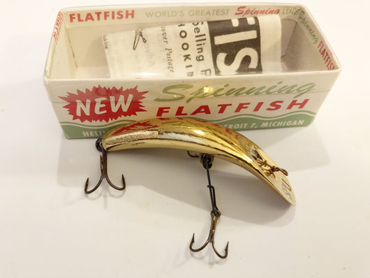 Helin Flatfish SPU GPL Wooden Lure Gold Plate Color