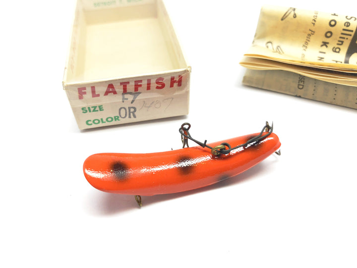 Vintage Helin Flatfish F7 OR Orange Like New with Box and Paperwork