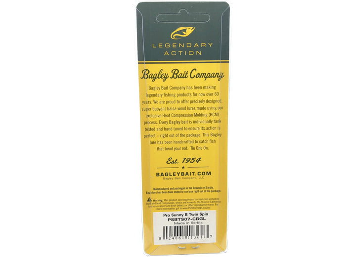 Bagley Pro Sunny B Twin Spin SPBTS07-CBGL Chartreuse Bluegill New on Card Special