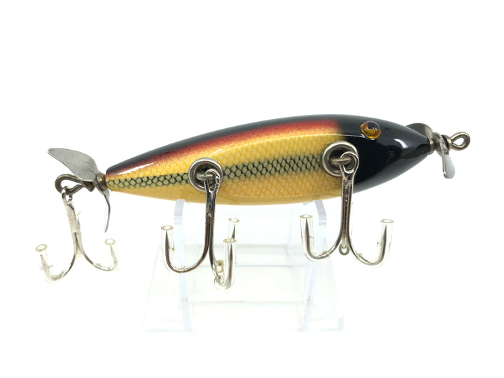 Creek Chub 1500 Injured Minnow White Scale Color 1525 Repaint Wooden Lure Glass Eyes