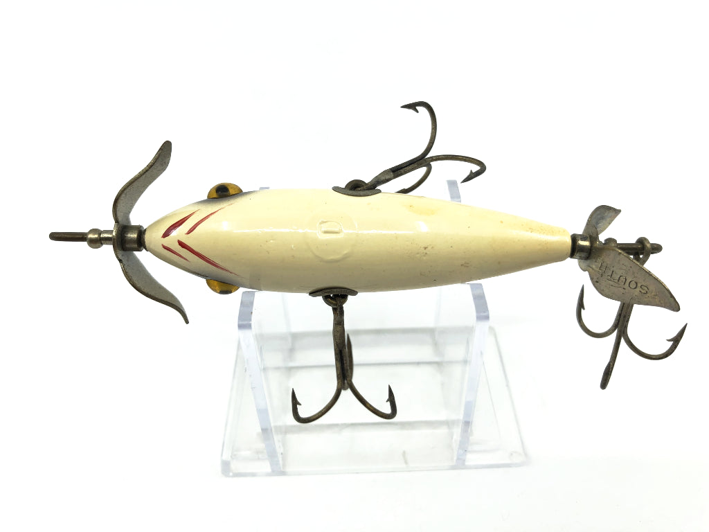 Dale Roberts Heddon South Bend 3 Hook Underwater Minnow White Black Color