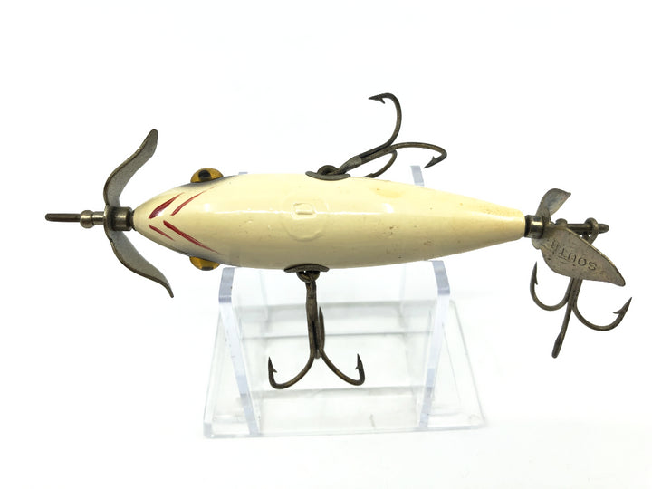 Dale Roberts Heddon South Bend 3 Hook Underwater Minnow White Black Color