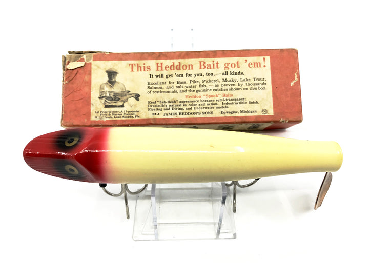 Heddon 7050 RH Giant Flap-Tail Red Head White Body Color with Box