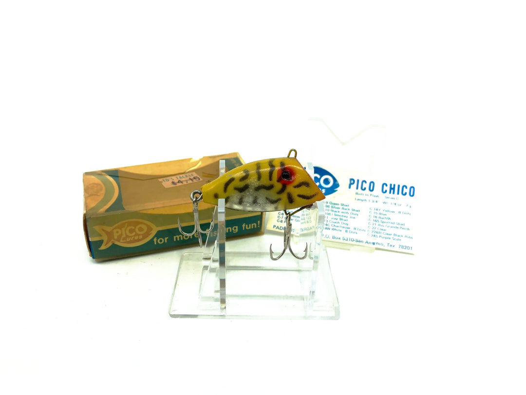 PICO Perch CHICO Series C, Yellow Black Dashes Color, With Box
